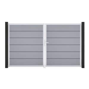 GroJa Tor 2-flg. Basicline Premium Silbergrau EV1 306 cm x 180 cm DIN Rechts