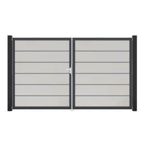 GroJa Tor 2-flg. Basicline Premium Weiß Rahmen DB703 306 cm x 180 cm DIN Links