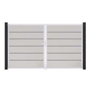 GroJa Tor 2-flg. Basicline Premium Weiß Rahmen EV1 306 cm x 180 cm DIN Links