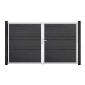 GroJa Tor 2-flg. Basicline Schmal Anthrazit EV1 306 cm x 180 cm DIN Rechts