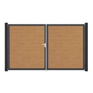 GroJa Tor 2-flg. Basicline Schmal Asteiche Natur 306 cm x 180 cm DIN Links