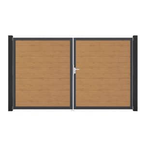 GroJa Tor 2-flg. Basicline Schmal Asteiche Natur 306 cm x 180 cm DIN Rechts