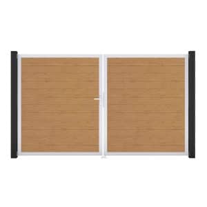 GroJa Tor 2-flg. Basicline Schmal Asteiche Natur EV1 306 cm x 180 cm DIN Links
