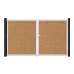 GroJa Tor 2-flg. Basicline Schmal Asteiche Natur EV1 306 cm x 180 cm DIN Rechts