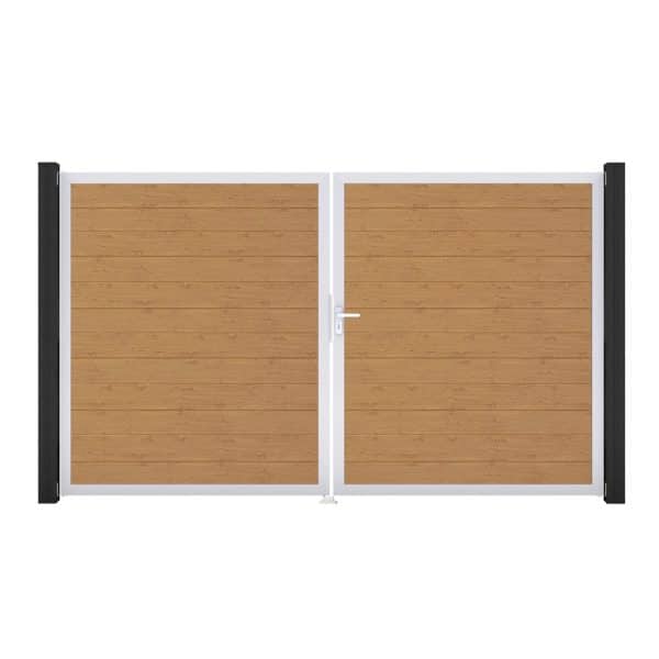 GroJa Tor 2-flg. Basicline Schmal Asteiche Natur EV1 306 cm x 180 cm DIN Rechts
