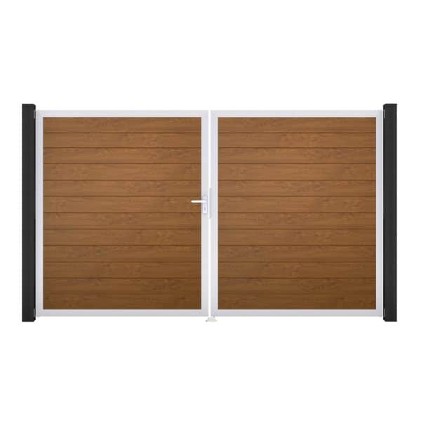 GroJa Tor 2-flg. Basicline Schmal Golden Oak EV1 306 cm x 180 cm DIN Links