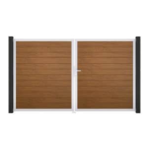 GroJa Tor 2-flg. Basicline Schmal Golden Oak EV1 306 cm x 180 cm DIN Rechts