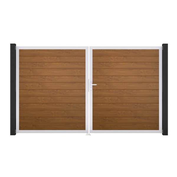 GroJa Tor 2-flg. Basicline Schmal Golden Oak EV1 306 cm x 180 cm DIN Rechts
