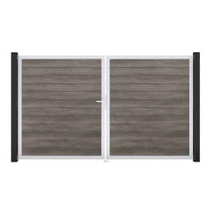 GroJa Tor 2-flg. Basicline Schmal Monument Oak EV1 306 cm x 180 cm DIN Links