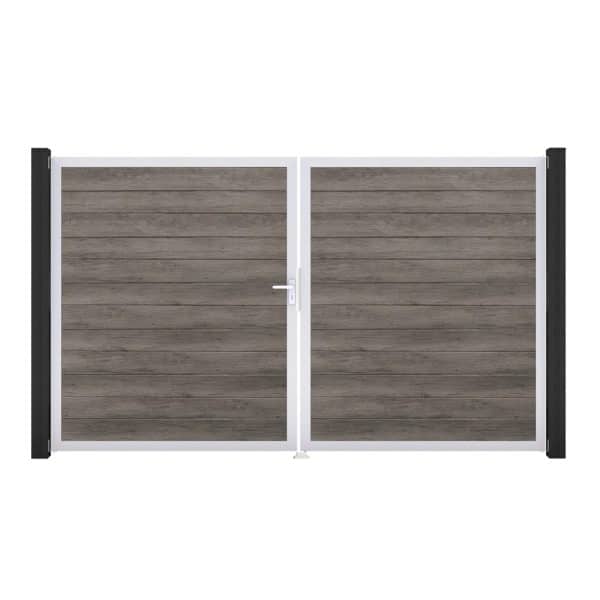 GroJa Tor 2-flg. Basicline Schmal Monument Oak EV1 306 cm x 180 cm DIN Links