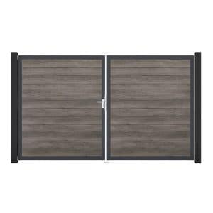 GroJa Tor 2-flg. Basicline Schmal Monument Oak Rahmen 306 cm x 180 cm DIN Links