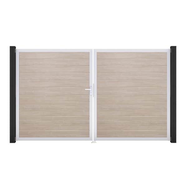 GroJa Tor 2-flg. Basicline Schmal Sheffield Oak EV1 306 cm x 180 cm DIN Links