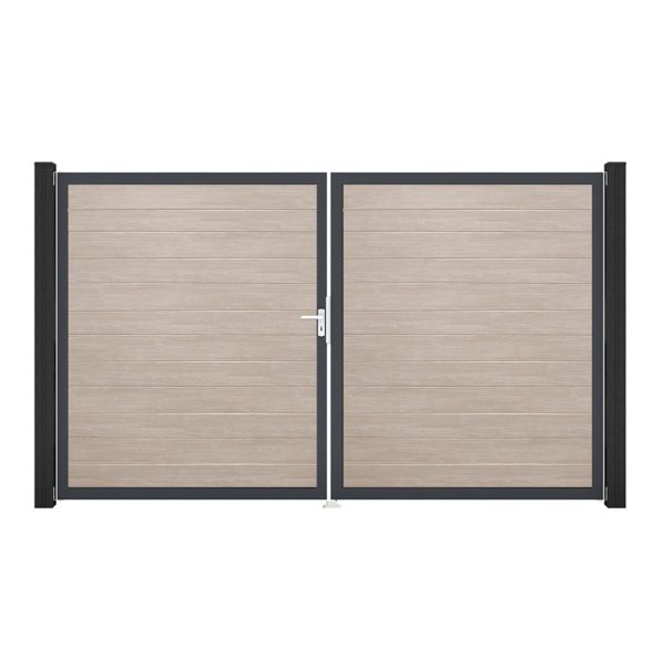 GroJa Tor 2-flg. Basicline Schmal Sheffield Oak Rahmen 306 cm x 180 cm DIN Links