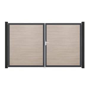GroJa Tor 2-flg. Basicline Schmal Sheffield Oak Rahmen 306 x 180 cm DIN Rechts