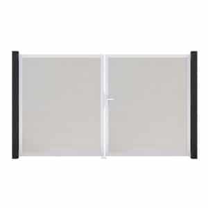GroJa Tor 2-flg. Basicline Schmal Weiß Rahmen EV1 306 cm x 180 cm DIN Rechts