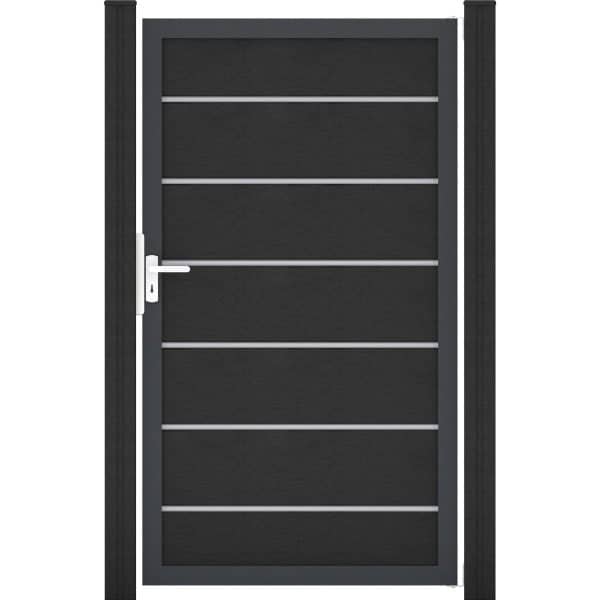 GroJaSolid Grande Premium Tor Anthrazitgrau 100x180 cm Rahmen DB703