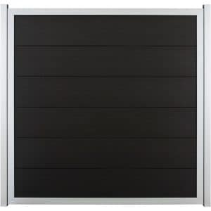 GroJaViento Zaunelement Anthrazitgrau 180 x 180 cm Rahmen: Silber