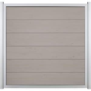 GroJaViento Zaunelement Bi-Color Sand 180 x 180 cm Rahmen: Silber