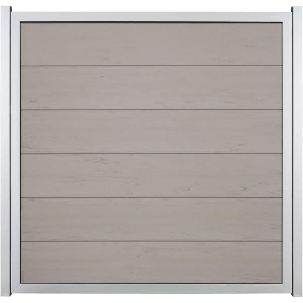 GroJaViento Zaunelement Bi-Color Sand 180 x 180 cm Rahmen: Silber