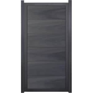 GroJaViento Zaunelement Steingrau co-extrudiert 90x180 cm Rahmen: Anthrazit