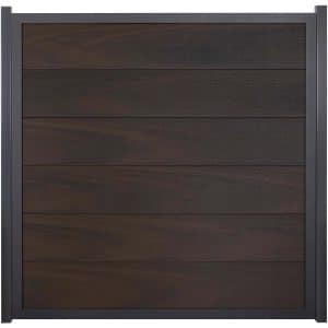 GroJaViento Zaunelement Walnuss co-extrudiert 180 x 180 cm  Rahmen: Anthrazit