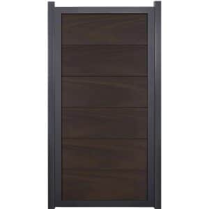 GroJaViento Zaunelement Walnuss co-extrudiert 90x180 cm Rahmen: Anthrazit DB703