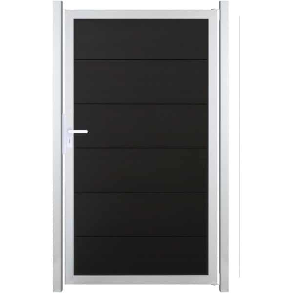 GroJaViento Zauntor Anthrazitgrau 100x180 cm Rahmen: Silber