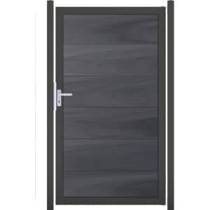 GroJaViento Zauntor Steingrau co-extrudiert 100x180 cm Rahmen: Anthrazit DB703