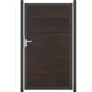 GroJaViento Zauntor Walnuss co-extrudiert 100x180 cm Rahmen: Anthrazit DB703