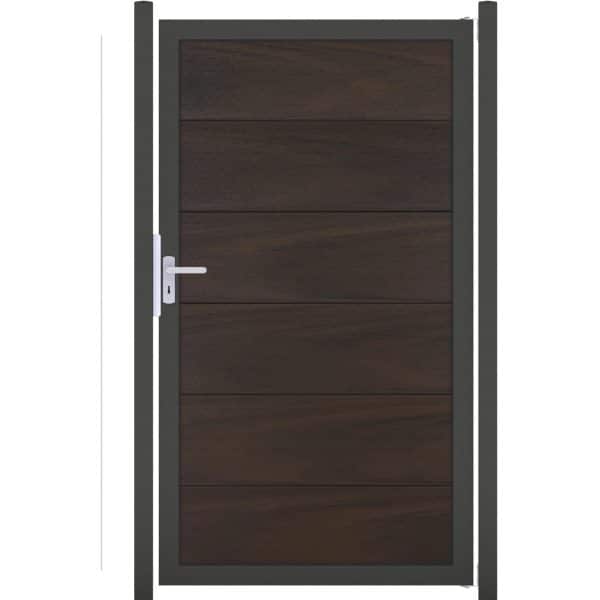 GroJaViento Zauntor Walnuss co-extrudiert 100x180 cm Rahmen: Anthrazit DB703