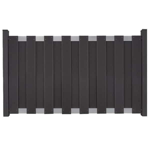 Groja Vorgartenzaun aus BPC 180 cm x 90 cm Anthrazit Querriegel EV1