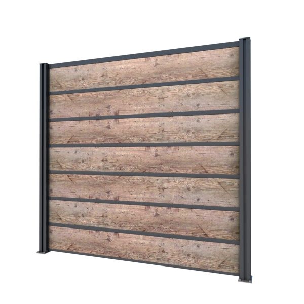 Gutta Sichtschutzzaun-Element Anthrazit 202 cm x 186 cm Schichtst. Holzoptik
