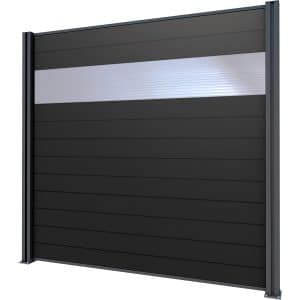 Gutta Sichtschutzzaun-Element WPC Anthrazit 202 cm x 186 cm mit PC Paneele