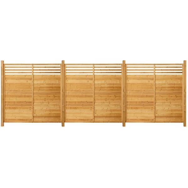 Home Deluxe Holz-Sichtschutzzaun Soma 3 Elemente und 4 Pfosten Natur