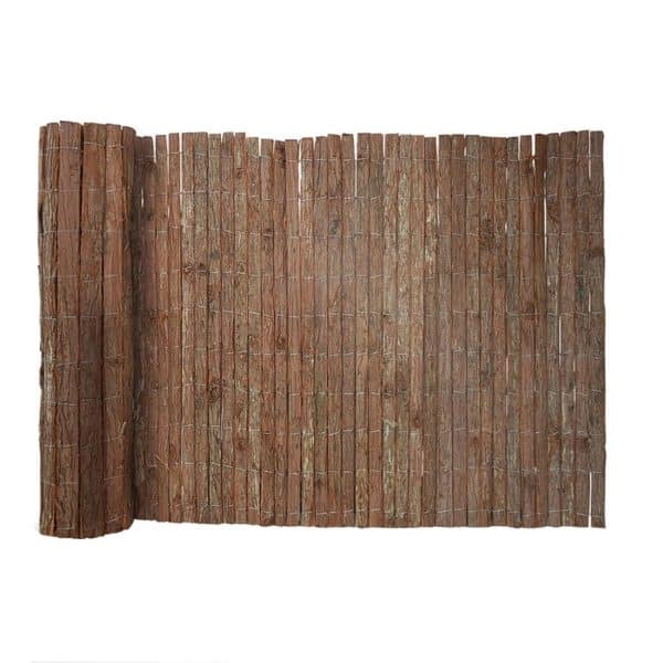 KARAT Baumrindenmatte - Dekorativer Sichtschutz für Balkon und Garten aus Baumrindenstreifen - 100 x 300 cm