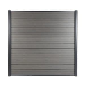 KARAT WPC Sichtschutzzaun - Komplettset inkl. Montagematerial - Zaun für Garten und Terrasse 180 x 180 cm - WPC-Pfosten