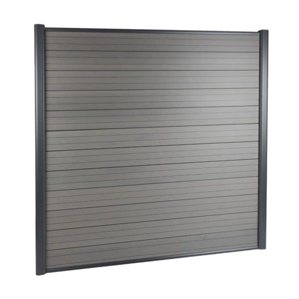 KARAT WPC Zaun Komplettset mit WPC-Pfosten Sichtschutzzaun 180 x 180 cm