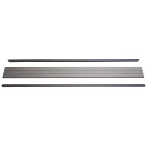 MCW Abschluss-Set für WPC-Sichtschutz Savoie Abschlussprofil Windschutz Alu-Pfosten 180cm Grau