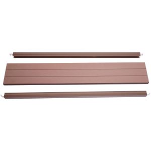 MCW Abschluss-Set für WPC-Sichtschutz Savoie Abschlussprofil Windschutz Alu-Pfosten 90cm Braun