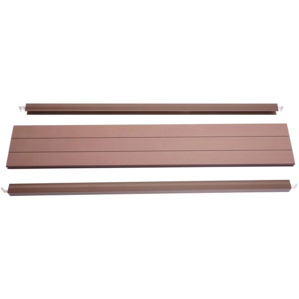 MCW Abschluss-Set für WPC-Sichtschutz Savoie Abschlussprofil Windschutz Alu-Pfosten 90cm Braun