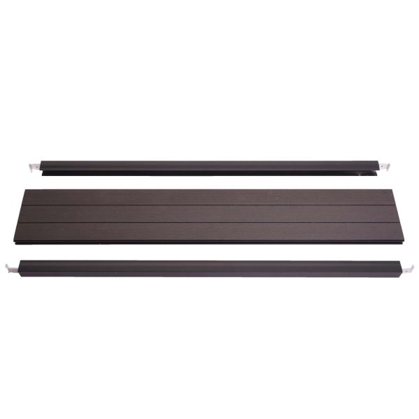 MCW Abschluss-Set für WPC-Sichtschutz Savoie Abschlussprofil Windschutz Alu-Pfosten 90cm anthrazit