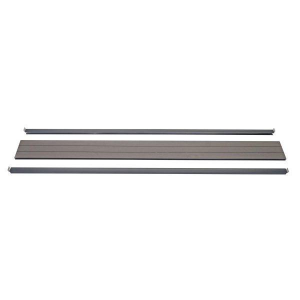MCW Abschluss-Set für WPC-Sichtschutz Savoie Abschlussprofil Windschutz WPC-Pfosten 180cm Grau