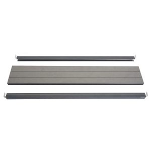 MCW Abschluss-Set für WPC-Sichtschutz Savoie Abschlussprofil Windschutz WPC-Pfosten 90cm Grau