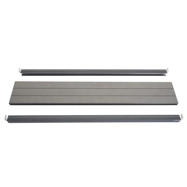 MCW Abschluss-Set für WPC-Sichtschutz Savoie Abschlussprofil Windschutz WPC-Pfosten 90cm Grau