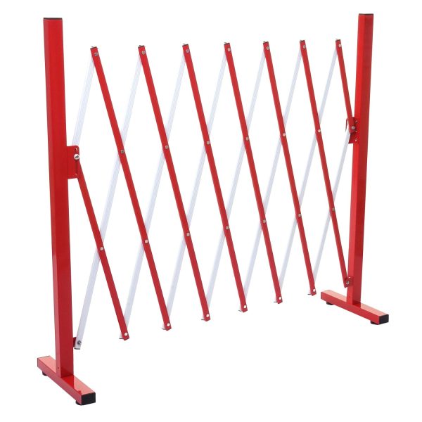 MCW Absperrgitter B34 Scherengitter Zaun Schutzgitter ausziehbar Alu Rot-Weiß Höhe 103cm Breite 28-200cm