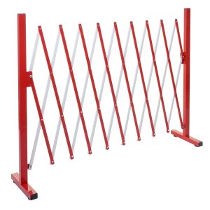 MCW Absperrgitter B34 Scherengitter Zaun Schutzgitter ausziehbar Alu Rot-Weiß Höhe 103cm Breite 32-265cm