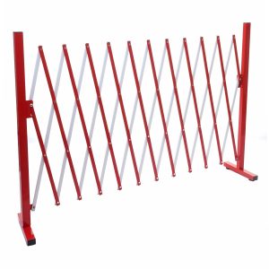 MCW Absperrgitter B34 Scherengitter Zaun Schutzgitter ausziehbar Alu Rot-Weiß Höhe 103cm Breite 37-300cm