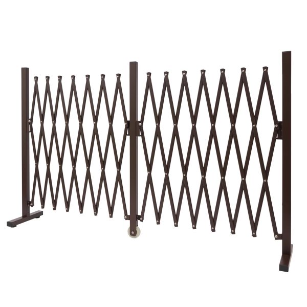 MCW Absperrgitter B34 Zaun Schutzgitter Scherengitter Trenngitter Alu ausziehbar Braun Höhe 103cm Breite 52-400cm