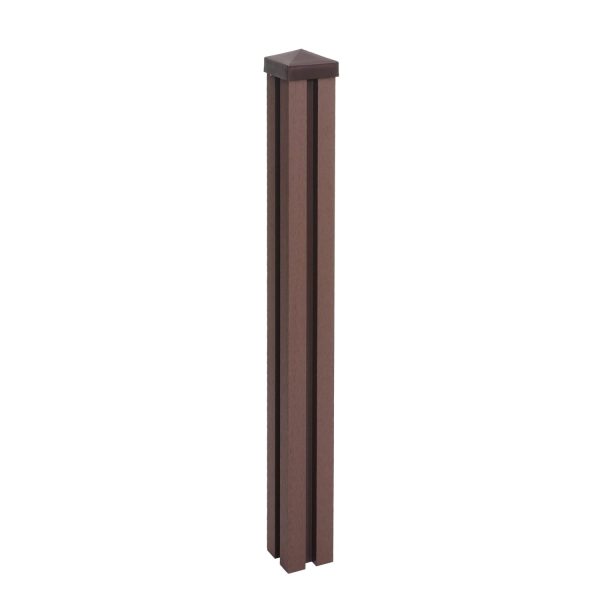 MCW WPC-Pfosten Savoie-WPC-Zaun Pfeiler Pfahl Stecksystem - 98cm Braun