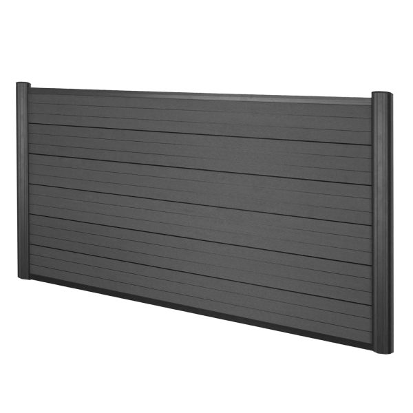 MCW WPC-Sichtschutz Savoie Windschutz Zaun Alu-Pfosten - Basiselement Niedrig 1
